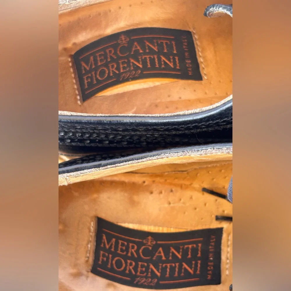 Mercanti Fiorintini Men’s Classic‎ Leather Italian Wingtip Oxfords Black 10M